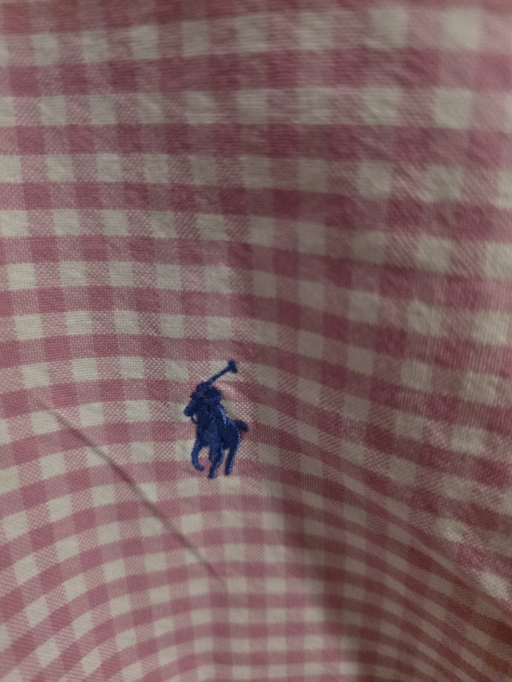 Ralph Lauren Custom Fit Pink Gingham Button Down Shirt XL Classic Preppy - Picture 4 of 8